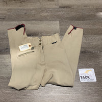 Hvy Cotton Hi Waist Euroseat Breeches *vgc, threads, older, undone waist seam, seam puckers, v.mnr stain
