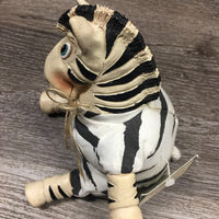 Stuffed Zebra, clay hooves & head *vgc
