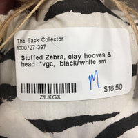 Stuffed Zebra, clay hooves & head *vgc
