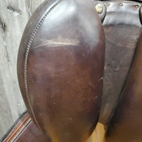 17 M *4.75 Regal Monoflap Dressage Saddle, Lg Exterior Front Blocks, Wool Flocking, Rear Gusset Panels, Flaps: 16"L x 12.5"W
