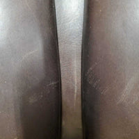 17 M *4.75 Regal Monoflap Dressage Saddle, Lg Exterior Front Blocks, Wool Flocking, Rear Gusset Panels, Flaps: 16"L x 12.5"W
