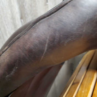 17 M *4.75 Regal Monoflap Dressage Saddle, Lg Exterior Front Blocks, Wool Flocking, Rear Gusset Panels, Flaps: 16"L x 12.5"W
