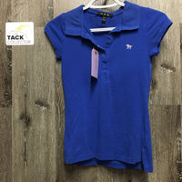 SS Polo Shirt, 1/4 Button up *gc, faded, pilly, hair
