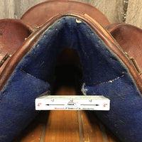 14 M *4" Syd Hill Leader Laureate Aussie Saddle, stirrup leathers, over girth, Narrow Aluminum Western Stirrups, 33" cotton string girth, Flaps: 18"L x 12"W Serial # 65764