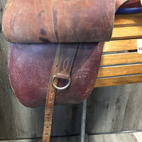 14 M *4" Syd Hill Leader Laureate Aussie Saddle, stirrup leathers, over girth, Narrow Aluminum Western Stirrups, 33" cotton string girth, Flaps: 18"L x 12"W Serial # 65764