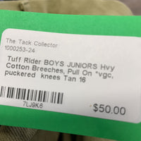 BOYS JUNIORS Hvy Cotton Breeches, Pull On *vgc, puckered knees
