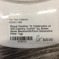 "In Celebration of Old Country Crafts" by Susan Neale Blacksmith/Farm Decorative Plate *vgc