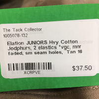 JUNIORS Hvy Cotton Jodphurs, 2 elastics *vgc, mnr faded, sm seam holes
