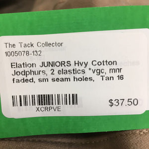 JUNIORS Hvy Cotton Jodphurs, 2 elastics *vgc, mnr faded, sm seam holes