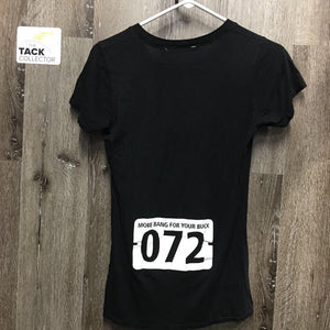 SS T Shirt "Show Jacket & Number" print *vgc, clean, wrinkles, mnr faded, hairy
