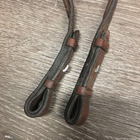 Thick Rsd/FS Rubber Reins *older, dry, dirty, stained/discolored, fair, rubs
