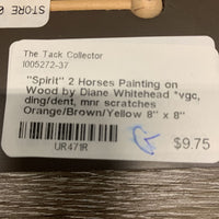 "Spirit" 2 Horses Painting on Wood by Diane Whitehead *vgc, ding/dent, mnr scratches
