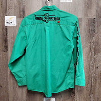 LS Western Shirt, embroidered *gc, wrinkled, seam puckers
