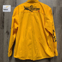 MENS LS Western Shirt, Buttons, embroidered *gc, seam puckers, crinkled, mnr stains
