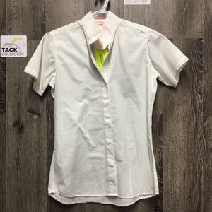 SS Show Shirt , attached Snap Collar *vgc, mnr pilling, older, seam puckers