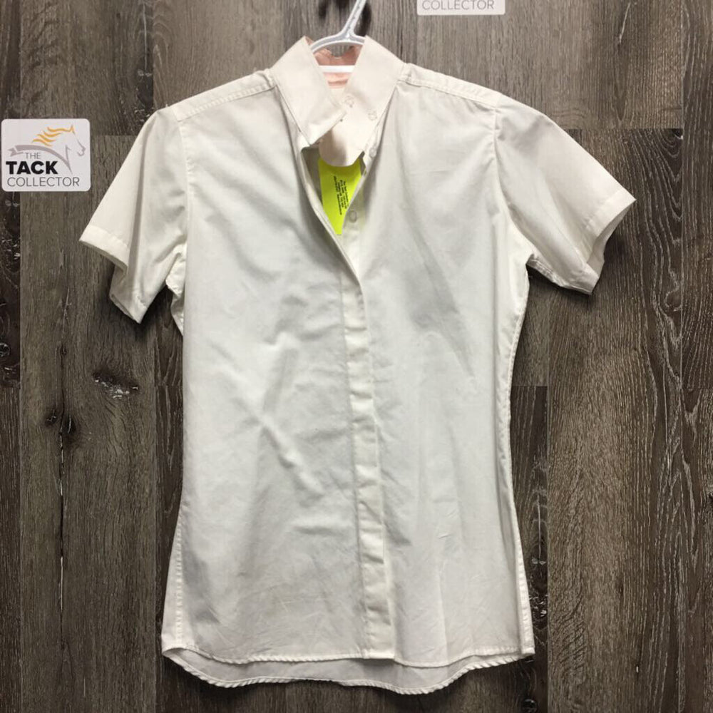 SS Show Shirt , attached Snap Collar *vgc, mnr pilling, older, seam puckers