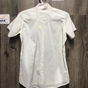 SS Show Shirt , attached Snap Collar *vgc, mnr pilling, older, seam puckers