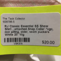 SS Show Shirt , attached Snap Collar *vgc, mnr pilling, older, seam puckers
