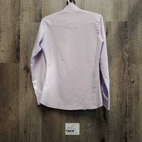 LS Show Shirt, Buttons, 2 Button Collars *gc, older, mnr stains, puckers
