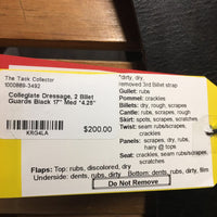 17" Med *4.25" Collegiate Dressage, 2 Billet Guards, Foam Panels, Sm Front Pencil Blocks, Flaps: 17"L x 12"W Serial #: 6528
