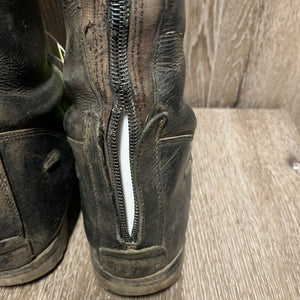 Pr Field Boots, Zips *BROKEN Rt Zip, v.dirty, rubs, rundown heels