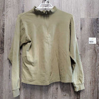 LS Thick Crew Neck Shirt, 1/4 Zip Up *vgc, older, mnr faded & seam puckers
