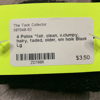 4 Polos *fair, clean, v.clumpy, hairy, faded, older, sm hole
