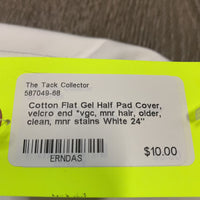 Cotton Flat Gel Half Pad Cover, velcro end *vgc, mnr hair, older, clean, mnr stains