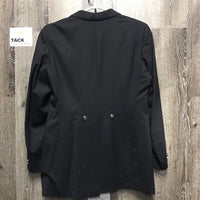 Dressage Show Jacket, Green Plastic Garment Bag *gc, older, hairy, faded/discolored, stains?/dirt
