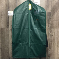 Dressage Show Jacket, Green Plastic Garment Bag *gc, older, hairy, faded/discolored, stains?/dirt
