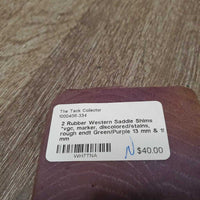 2 Rubber Western Saddle Shims *vgc, marker, discolored/stains, rough endt
