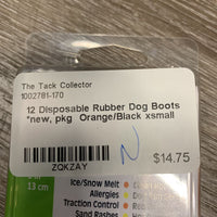 12 Disposable Rubber Dog Boots *new, pkg