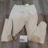 Breeches, Leather Knees *older, dingy, puckers, pulled/stretched seat seam, broken seat elastics
