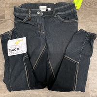 Full Seat Denim Breeches *gc, older, faded, seam puckers, discolored, creases, pilly/rubbed seat, stretched seat
