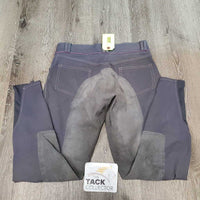 Suede Full Seat Breeches *dirt, stains, discolored waist, pilly, torn/cut legs, threads, pills
