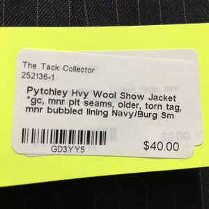 Hvy Wool Show Jacket *gc, mnr pit seams, older, torn tag, mnr bubbled lining