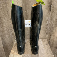 Pr Tall Lined Rubber Boots *dirty, scuffs, scrapes, gc, older, loose inner lining
