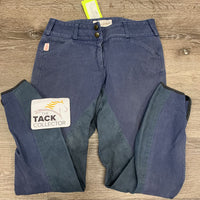 Full Seat Breeches *gc, faded, older, seam puckers, mnr hairy velcro, shrunk?/stretched seat
