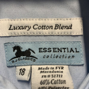 SS Show Shirt, attached snap collar *vgc, mnr hair & lint, older, seam puckers, curled edges