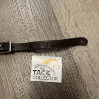 Narrow Thin Leather Back Cinch, connector strap, conway *older, dry, stiff, CRACKS, rusty, fair
