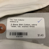 2 Show Shirt Collars, velcro *older, fair, stained
