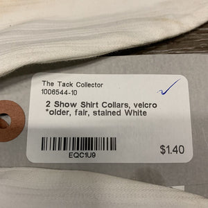 2 Show Shirt Collars, velcro *older, fair, stained