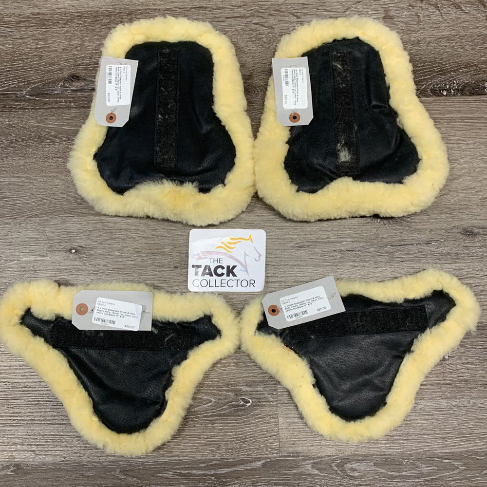 4 v.thick Sheepskin Front & Hind Boot Liners, velcro *xc, clean, hairy velcro
