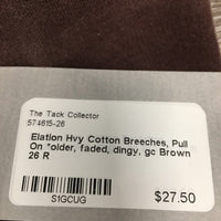 Hvy Cotton Breeches, Pull On *older, faded, dingy, gc
