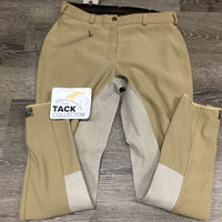 Full Seat Suede Ribbed Breeches *gc, older, seam puckers, seat rubs/pills, hairy velcro