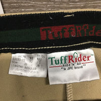 Full Seat Suede Ribbed Breeches *gc, older, seam puckers, seat rubs/pills, hairy velcro
