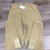 Ribbed Breeches *vgc, pills, loose waist elastic, UNDONE Seat Seam, older, v.hairy velcro
