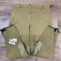 Hvy Cotton Breeches *older, v.clumpy/rubbed knees, seam puckers, seat rubs/pills
