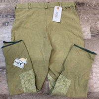 Hvy Cotton Breeches *older, v.clumpy/rubbed knees, seam puckers, seat rubs/pills

