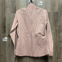 LS Show Shirt, 2 Button Collars *gc, older, seam puckers, crinkles, wrinklles
